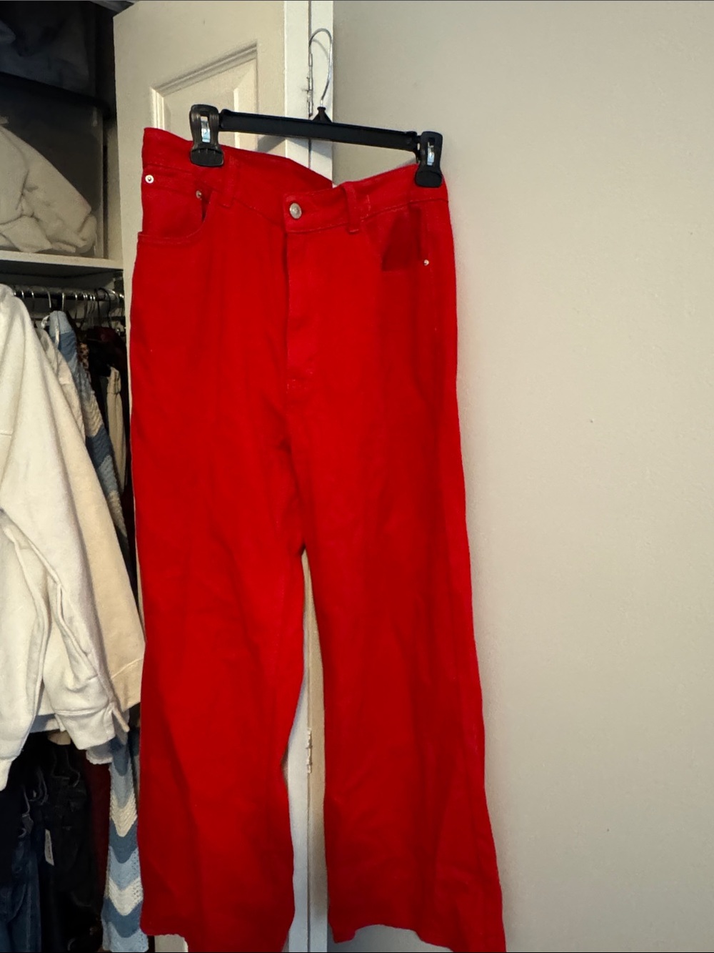 Princess Polly Women’s Red Wide Leg Jeans